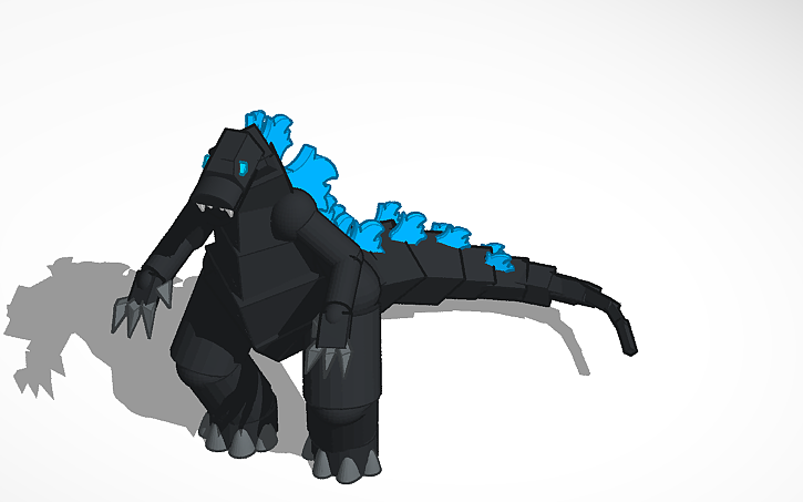 3D design Godzilla for Minecraft - Tinkercad