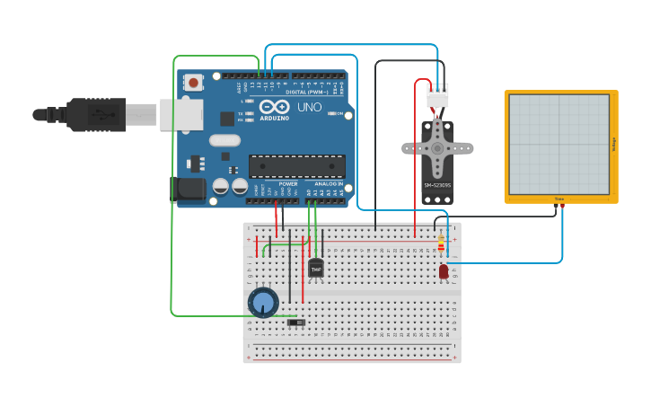 Circuit design Sensors and Actuators - Tinkercad