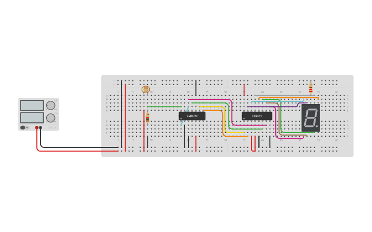 Circuit design Digital Electronics project | Tinkercad