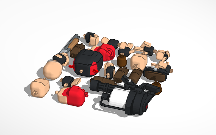 Tf2 Set Design 3D design TF2 Heavy 3d Printable figure - Tinkercad