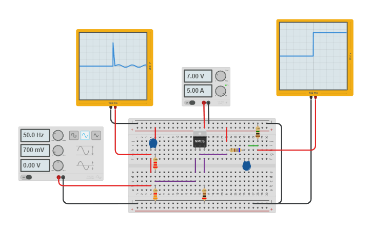 Circuit design FET - Tinkercad