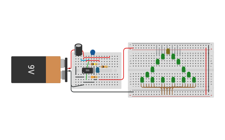 Circuit design Arbolito con intermitencia - Tinkercad