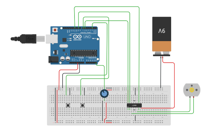 Circuit design speed and direction control - Tinkercad