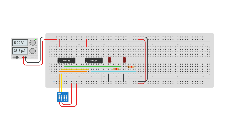 Circuit design Part 2 Half Adder Circuit - Tinkercad
