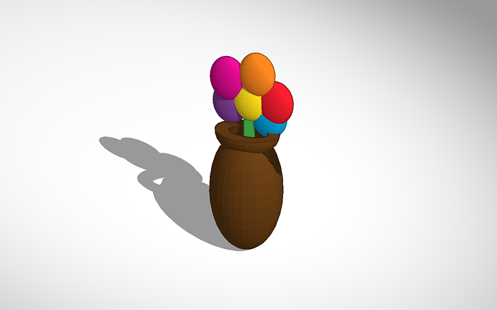 3D design Vase with beautiful flowers | Tinkercad