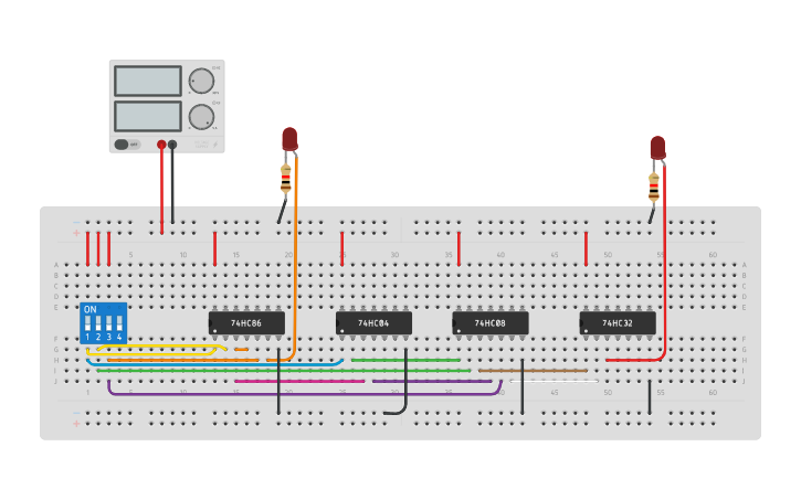 Project Using Basic Ic Gates Circuit design FULL SUBTRACTOR(USING BASIC GATES) | Tinkercad