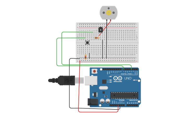 Circuit design ON/OFF Button - Tinkercad