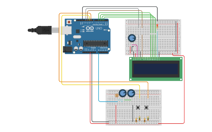 Circuit design solar LDR1000 - Tinkercad