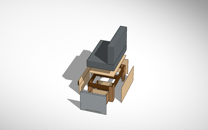 3d Design Wood Frame Dinette Exploded Tinkercad