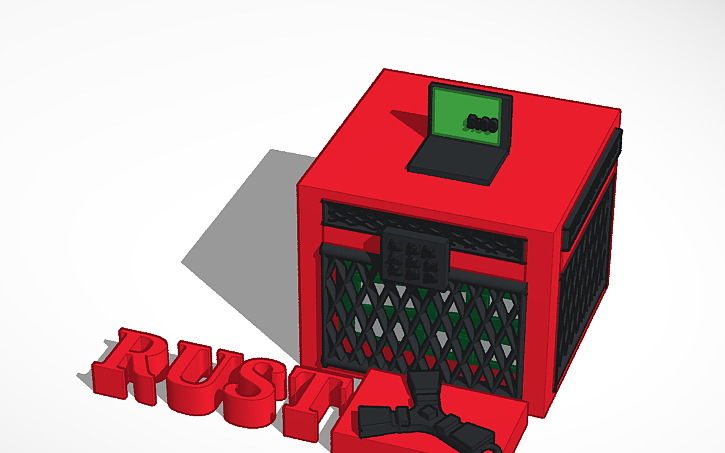 3D design locked crate rust | Tinkercad