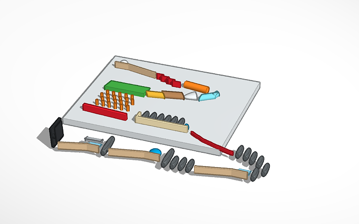 3D design Rube Goldberg Machine - Tinkercad