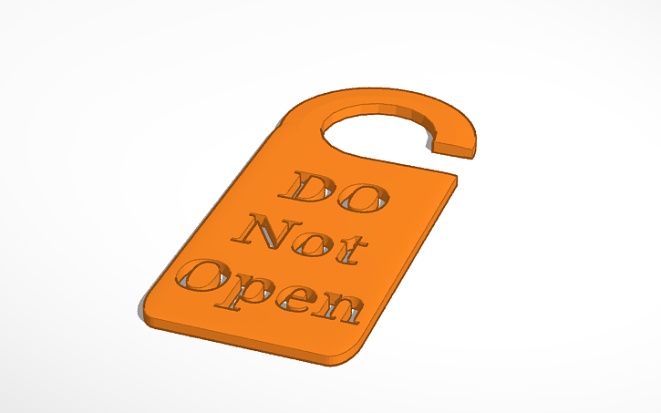 3D design Do Not Disturb sign Tinkercad 3D design Do Not Disturb sign Tinkercad