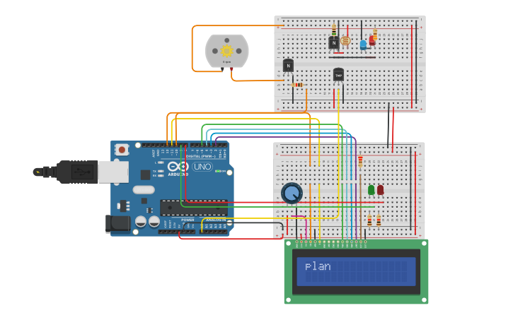 Circuit design plant growth system - Tinkercad