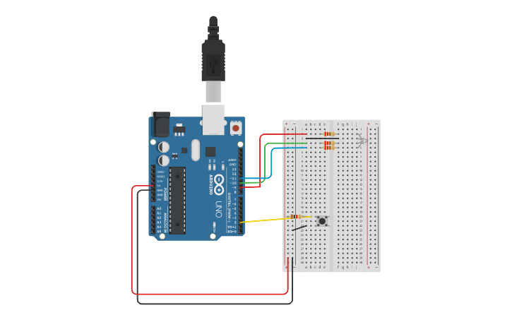 Circuit design U3 Guia de Trabajo 7- LED RGB y Pulsador | Tinkercad