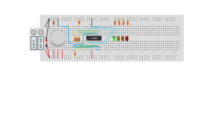 Circuit design Analog Gas Sensor | Tinkercad