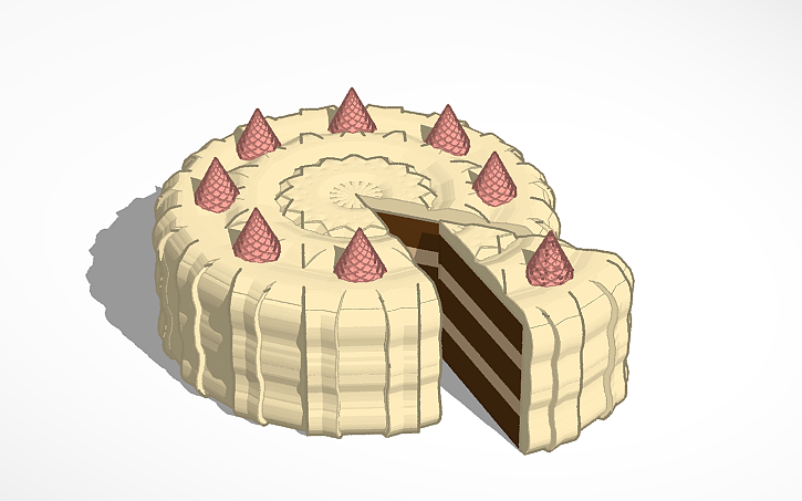 Cake Autocad Block 3D design CAKE - Tinkercad
