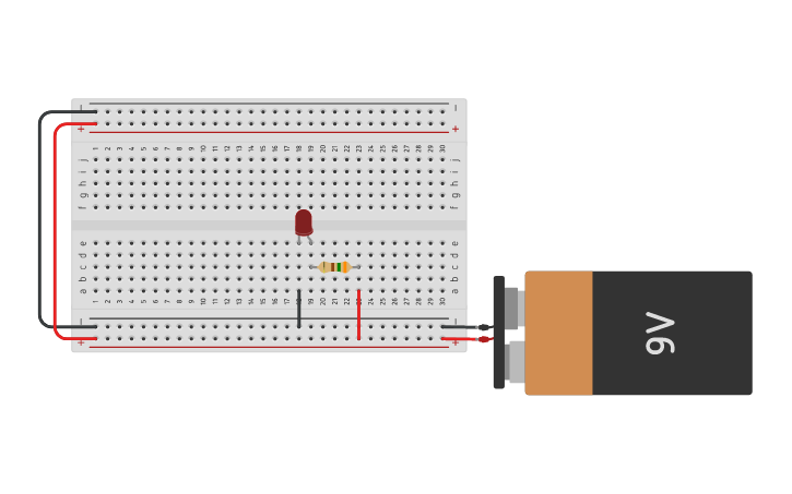 Circuit design Simple LED Circuit - Tinkercad