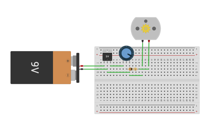 Circuit design Speed controlling of DC motor - Tinkercad