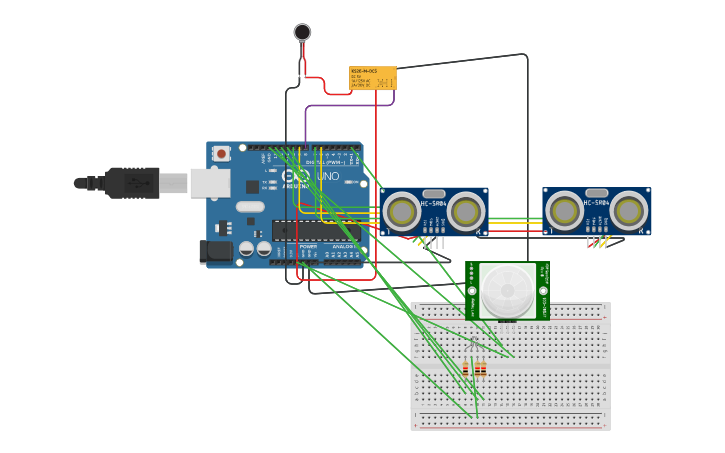 Circuit design Copy of Object detection with vibration actuator | Tinkercad