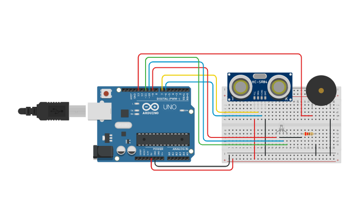 arduino ultrasonik mesafe sensoru 3 tinkercad