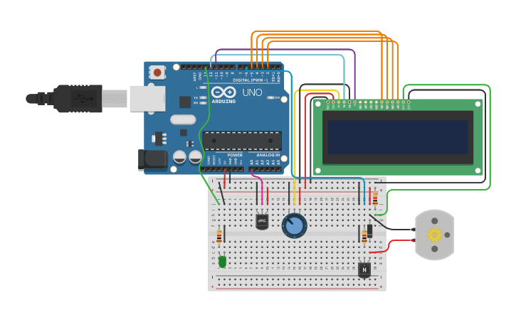 Circuit design Automatic Temperature Controller - Tinkercad