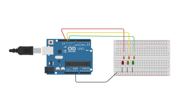 Circuit design Blinkende LED - Tinkercad