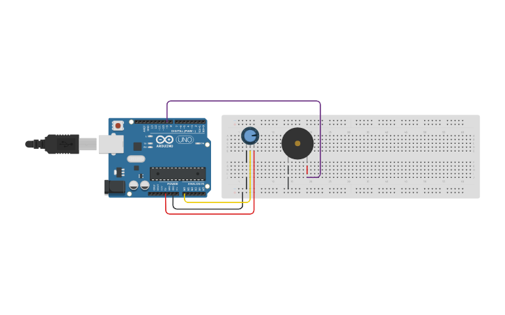 Circuit design Buzzer - Tinkercad