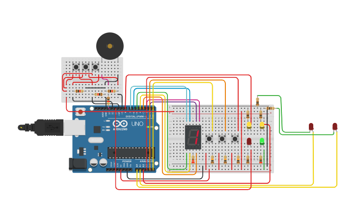Circuit design Fire Alarm Panel - Tinkercad image.
