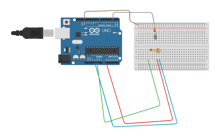 Circuit design ldr - Tinkercad