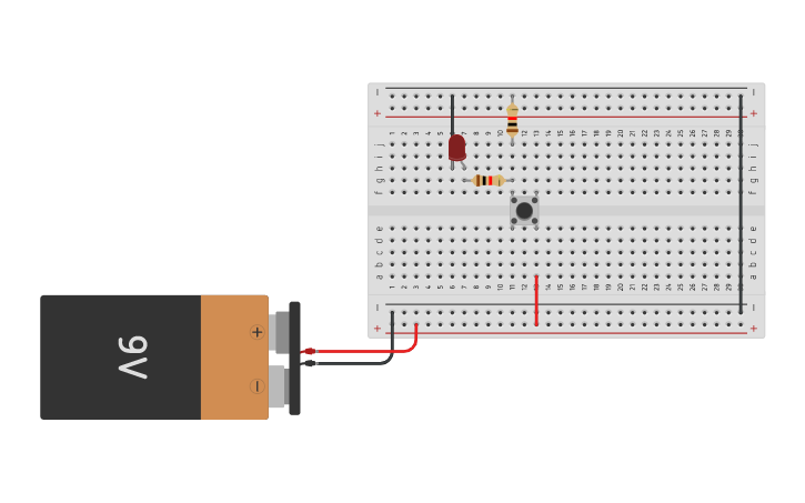 Circuit design Push button - Tinkercad