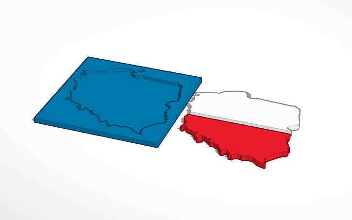 3D design Mapa Polski - Tinkercad