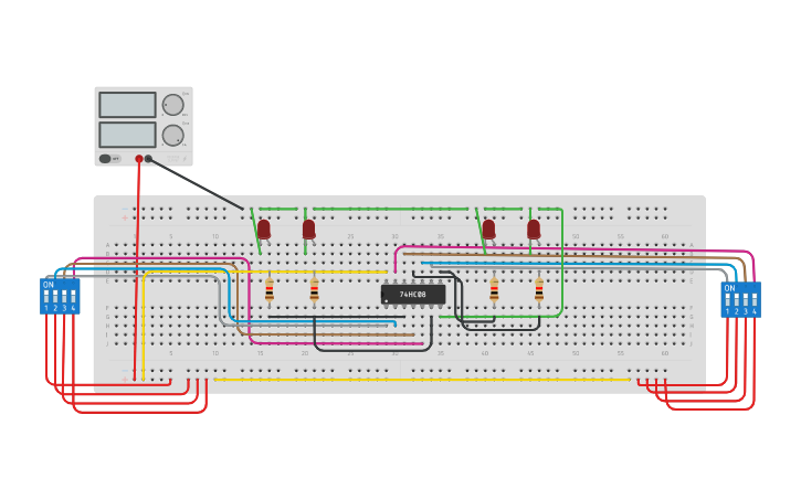 Circuit design AND GATE | Tinkercad image.