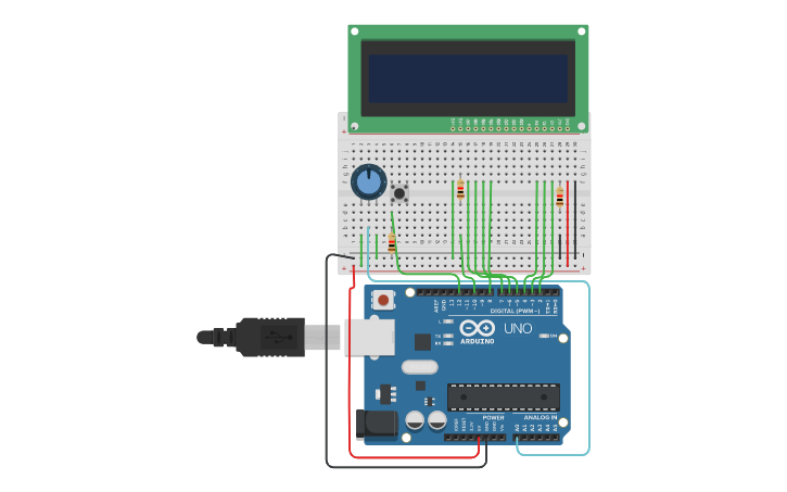 Circuit design LCD + ARDUINO HUGO | Tinkercad