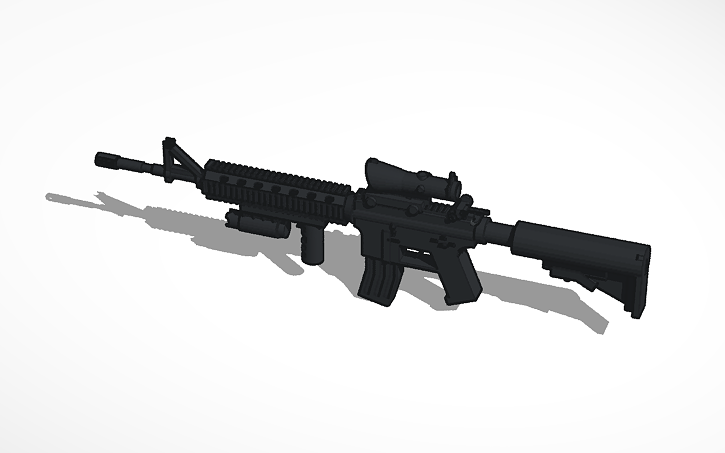 3D design M4a1 with attachments - Tinkercad