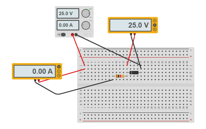 Circuit design I-V semiconductor - Tinkercad