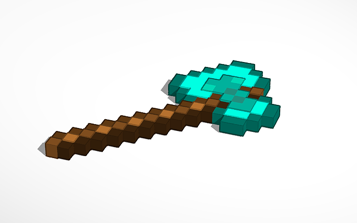 Third Minecraft Item Diamond Axe Let Me Know What Else To Build For Minecraft Tinkercad
