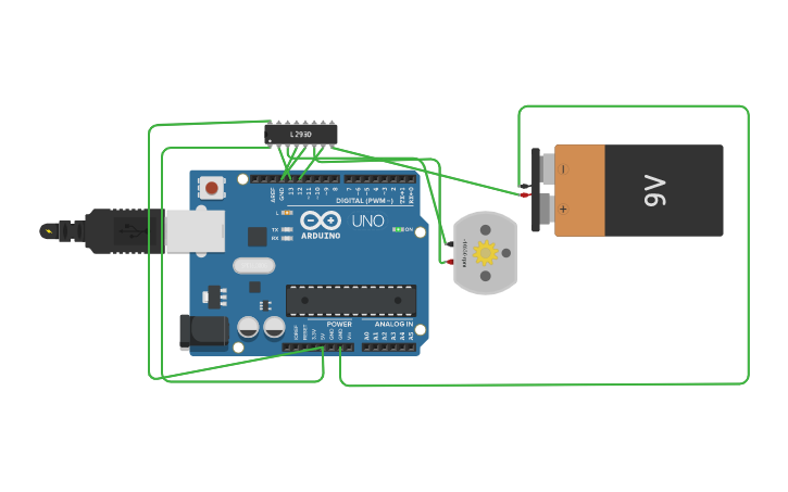 Circuit design ARDUINO DC MOTOR - Tinkercad
