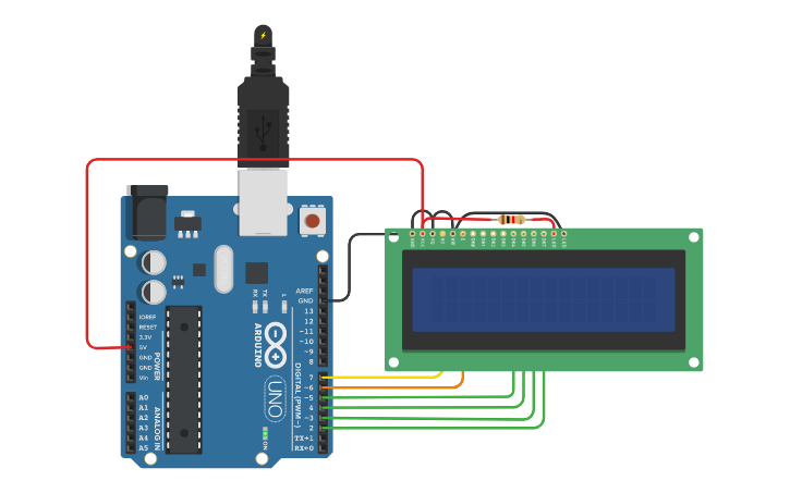 Circuit design Biblioteca LiquidCrystal | Tinkercad
