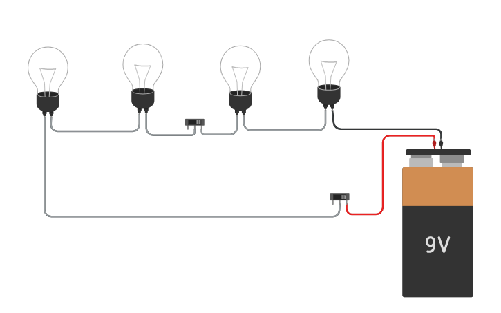 Circuit design Sim120-Lights In Series | Tinkercad