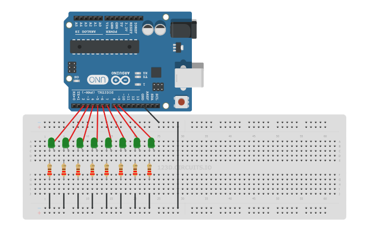 Circuit design Estrella fugaz - Tinkercad