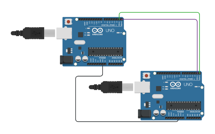 Circuit design USART Communication - Tinkercad