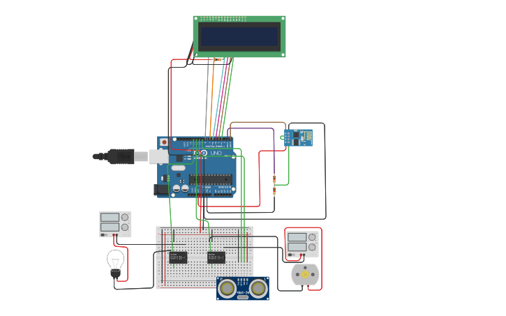 Circuit design Water Monitoring System - Tinkercad