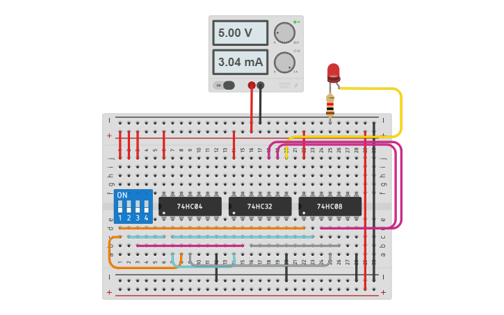 Circuit design Realization of function using BASIC gates | Tinkercad