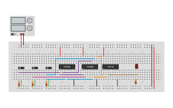 Circuit design BOOLEAN EXPRESSION - Tinkercad