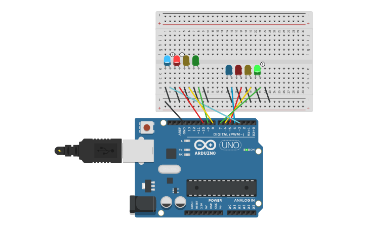 traffic light circuit tinkercad code