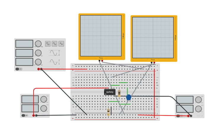 Wein Bridge Oscillator Tinkercad