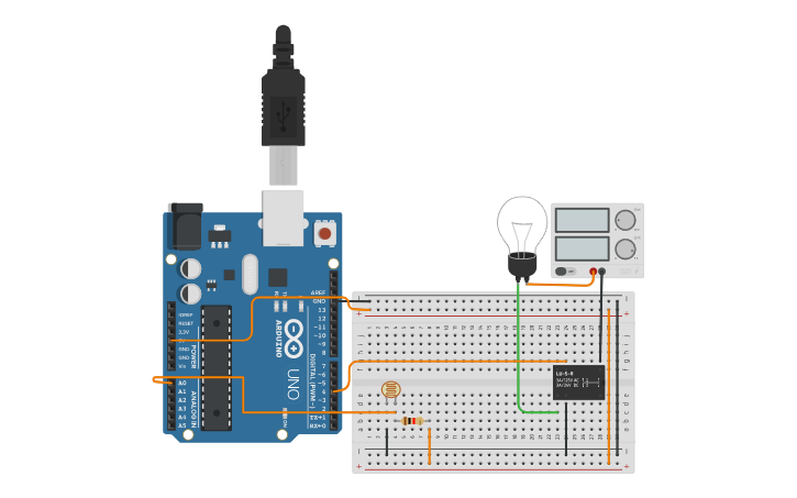 Circuit design Automatic Night Light - Tinkercad