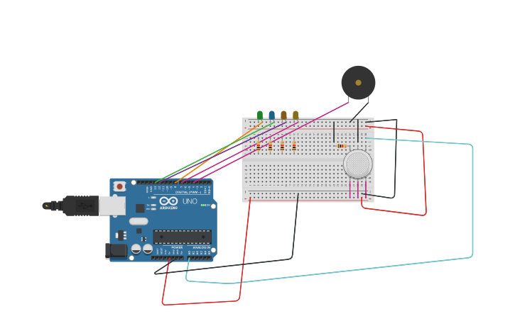 Circuit design gas sensor | Tinkercad