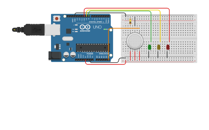 Circuit design Sensor de Humo - Tinkercad