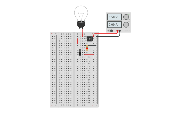 Circuit design transistor - Tinkercad